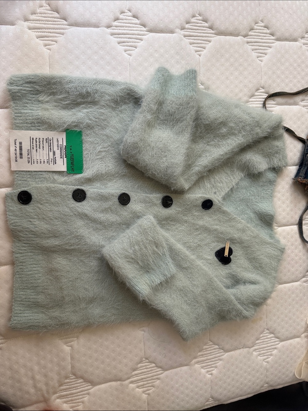 Soft Mohair-Blend Button Cardigan - Mint